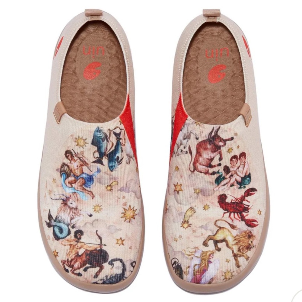UIN Multiparty Talks Toledo Slip on Loafers Constellation Zodiac Print